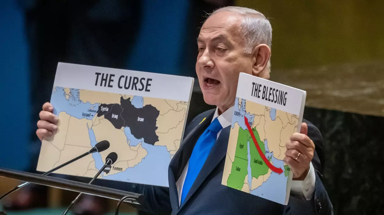 Benjamin Netanyahu la tribuna Adunării Generale a ONU Foto: Profimedia