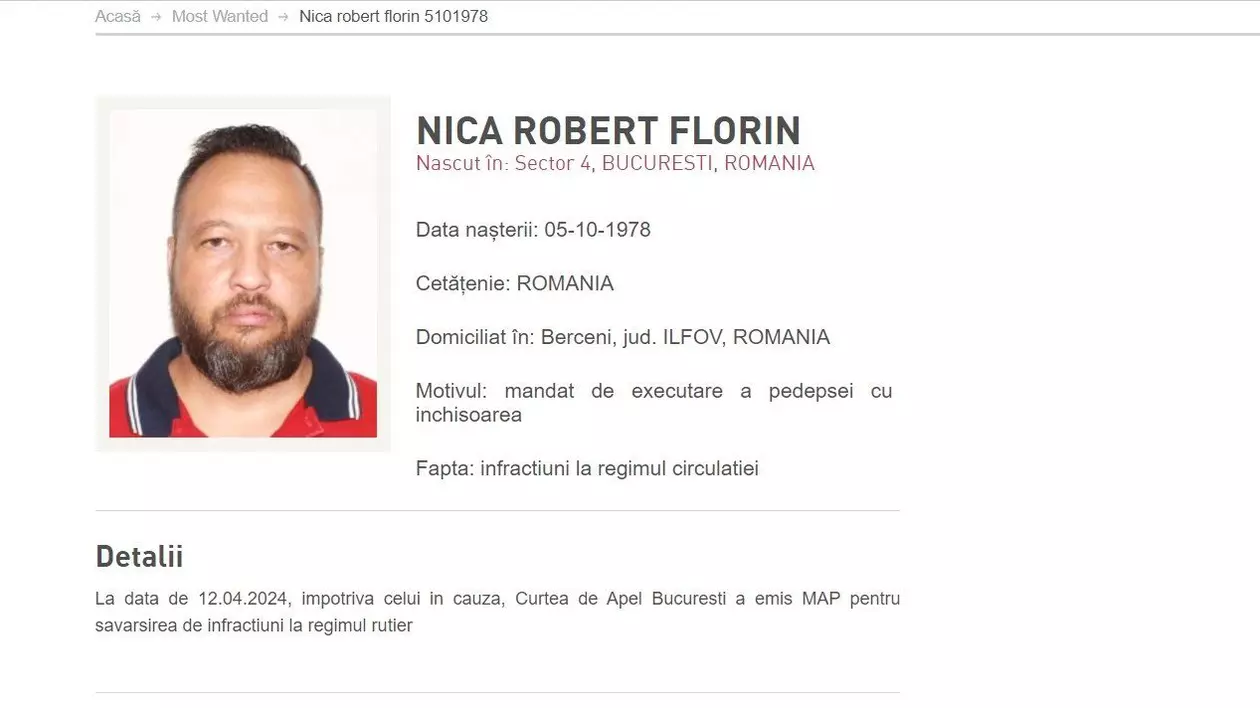 Interlopul Robert Nica, fost lider al Clanului Sportivilor aflat pe lista Most Wanted a Poliției, a fost prins în Italia, unde trăia cu o identitate falsă