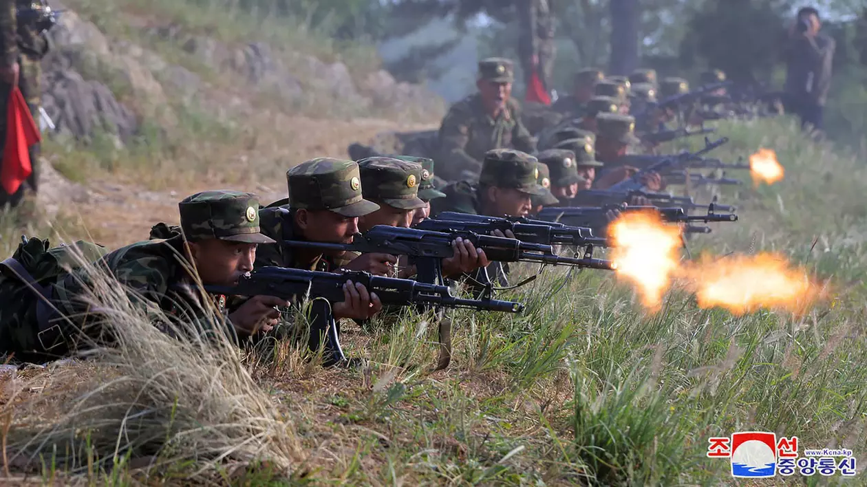 Soldați nord-coreeni în timpul unui antrenament Foto: Profimedia