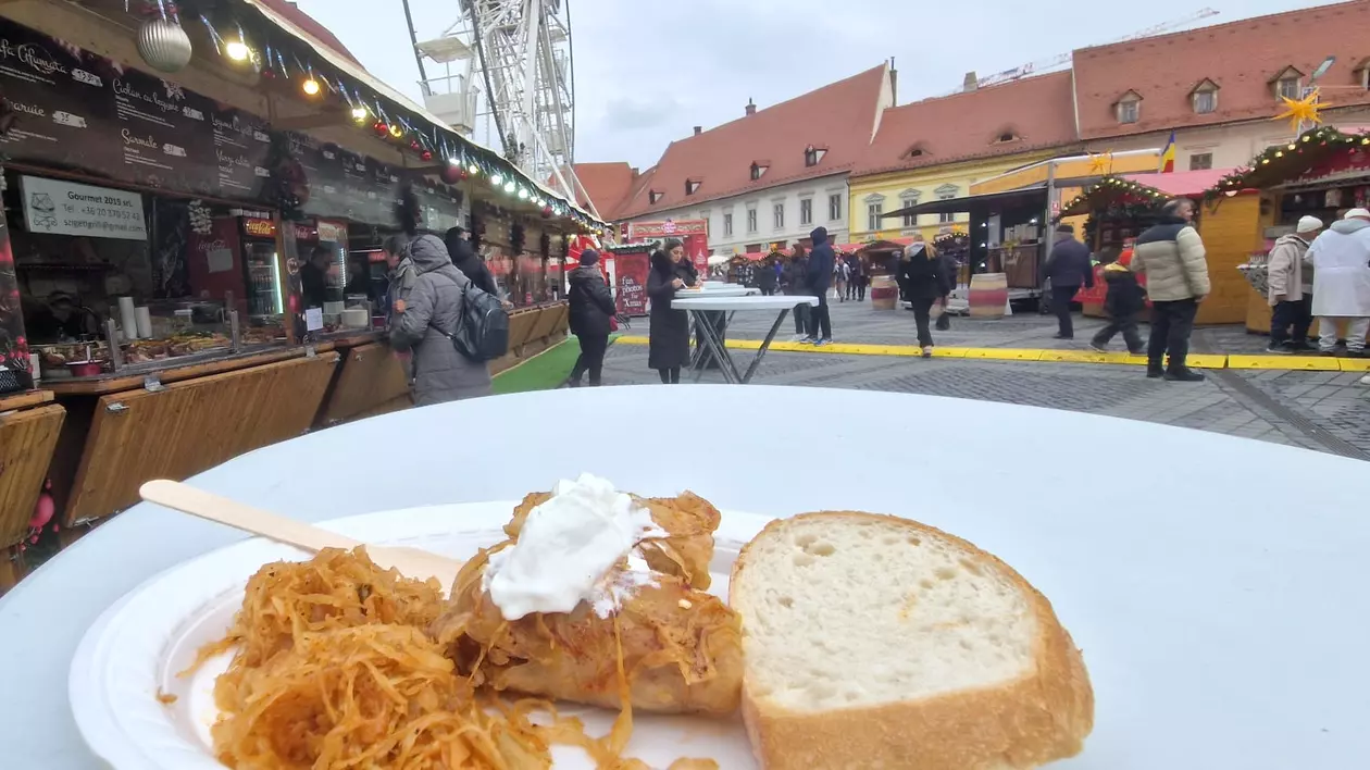 Sarmale la târgul de Crăciun din Sibiu