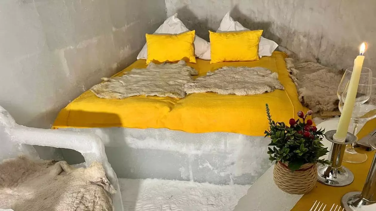 camera în Hotelul de Gheata de la Bâlea Lac - foto Facebook