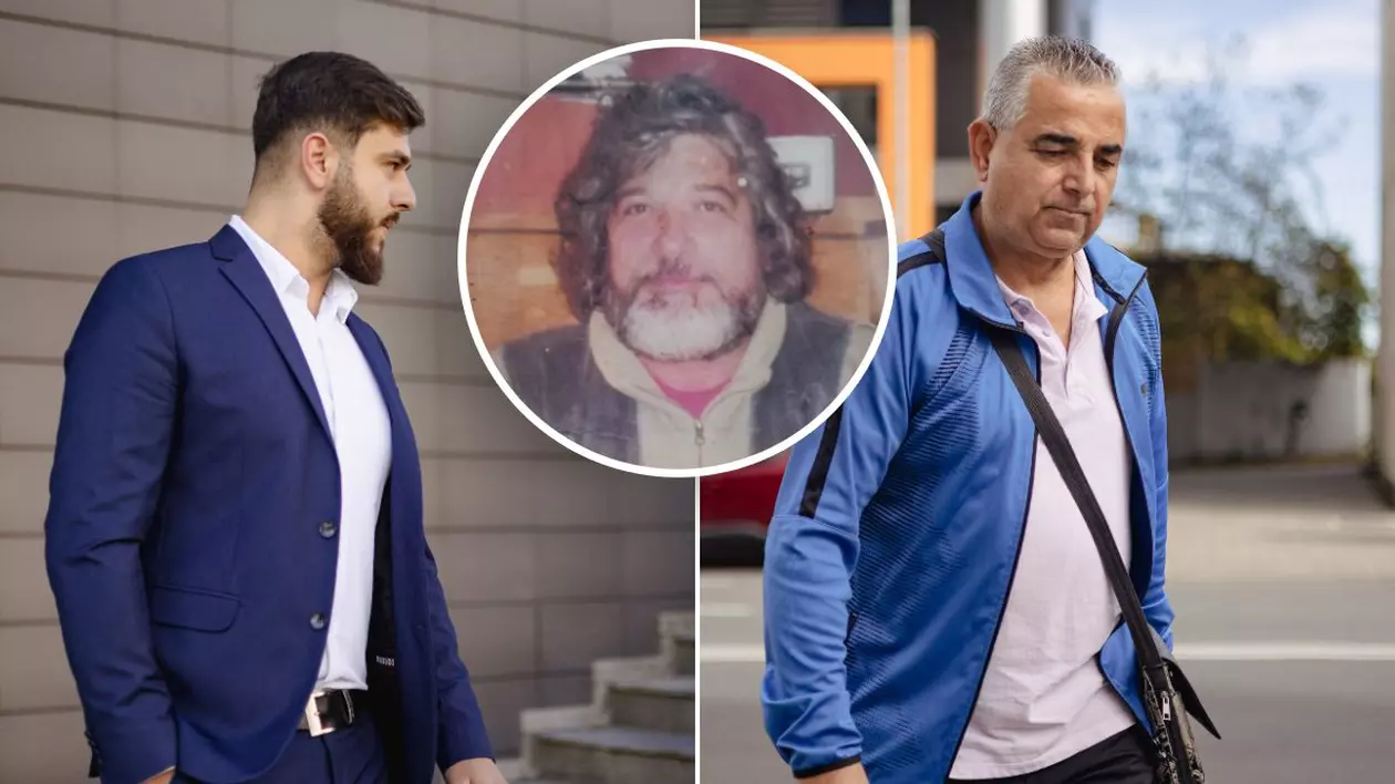 Daniel Petruț Drăghici (stânga), agent de poliție, și Ilie Nicolae Florea (dreapta), polițist pensionat între timp, sunt acuzați că i-au provocat moartea lui Alexandru Barbu (centru). Foto Eli Driu
