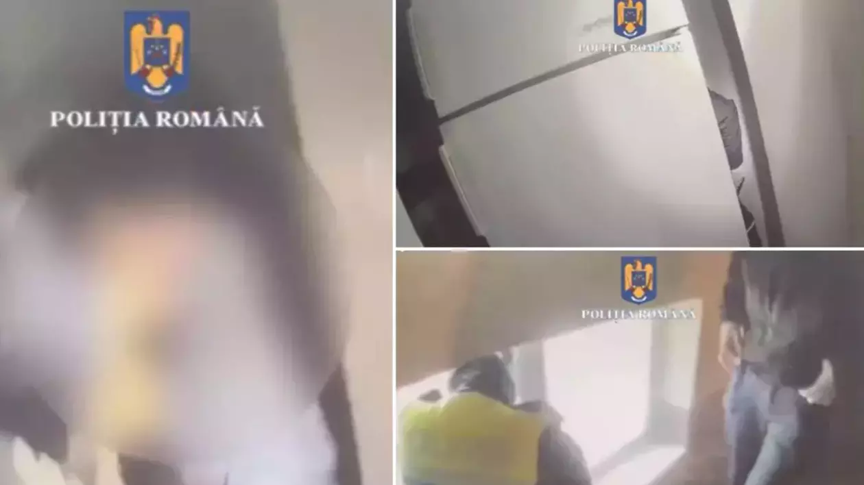 Un bărbat, care se ascundea după un frigider, într-o casă din București, a fost prins în flagrant de polițiști
