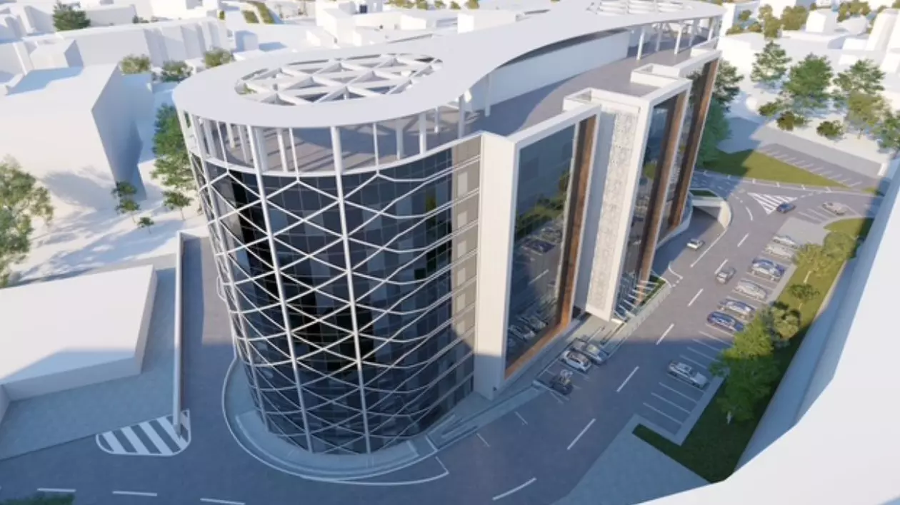 Imagine generată cu clădirea spitalului care va fi construit în Constanța