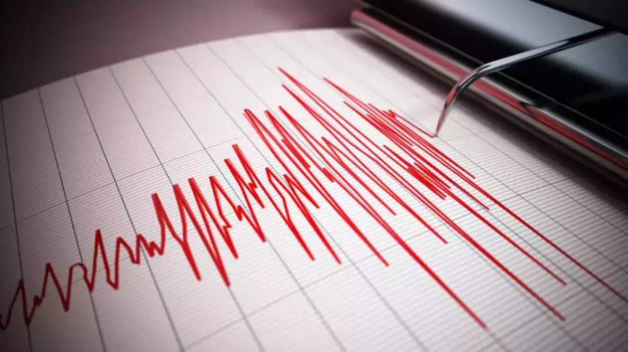 Un seismograf care înregistrează magnitudinea unui cutremur