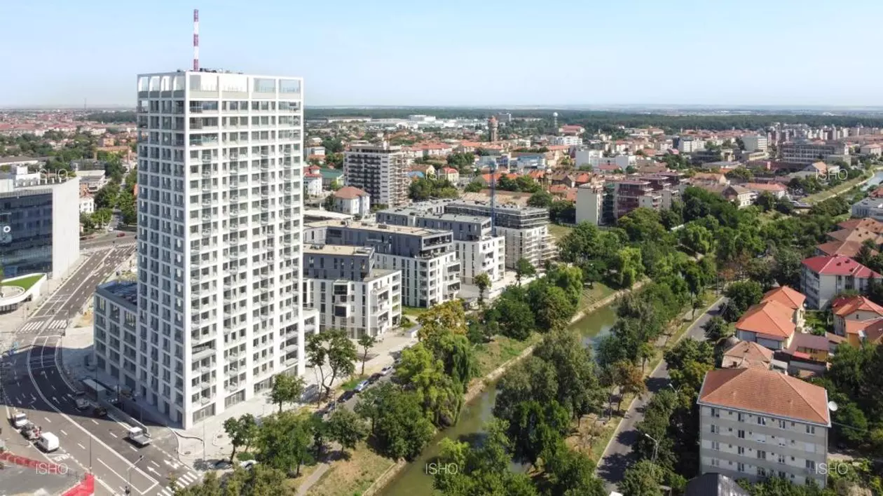 Apartamentul este situat la etajul 20 al complexului Riverside