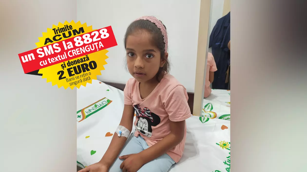 Crenguța are nevoie de 7.000 de euro pentru a se salva în lupta cu hipoadrenalismul primar. Fetița, care suferă și de cancer abdominal, și de o boală autoimună, poate fi tratată în Italia