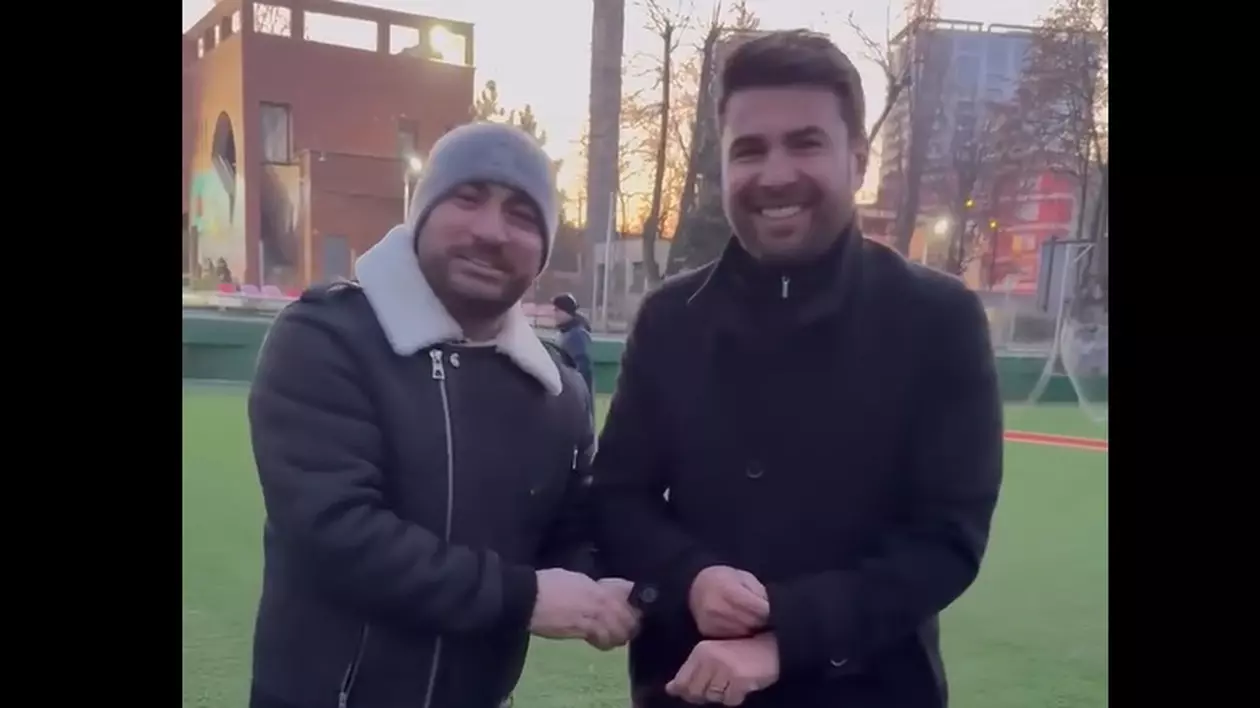 Pescobar (Paul Nicolau) alături de Adrian Mutu