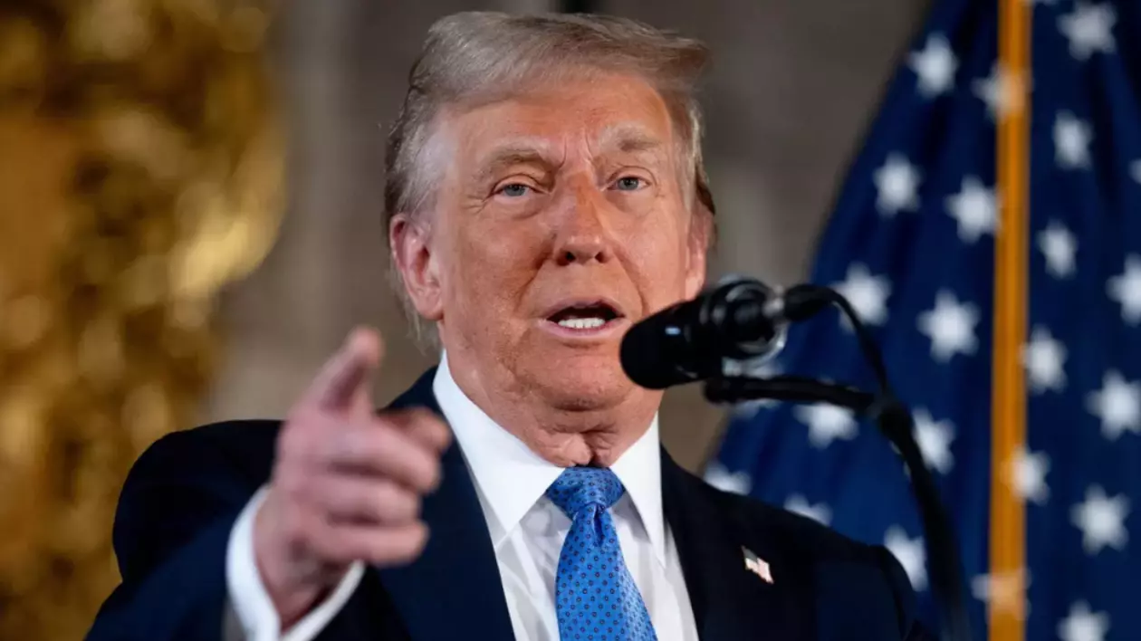 Președintele Donald Trump în timpul unui discurs