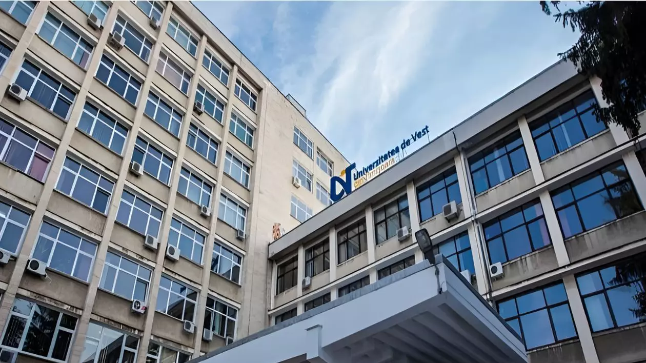 fațada Universității de Vest din Timișoara