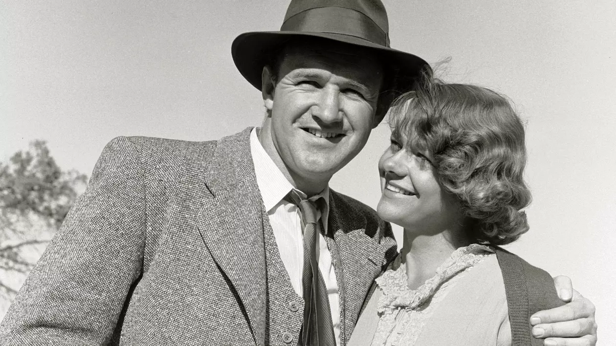 Actorul Gene Hackman și actrița Estelle Parsons în filmul „Bonnie and Clyde”