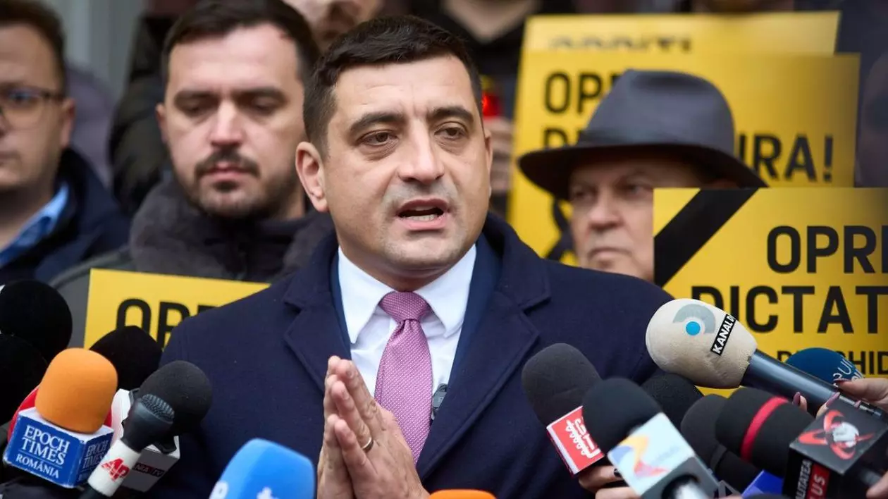george simion vorbind la o conferință de presă, 8 decembrie 2024