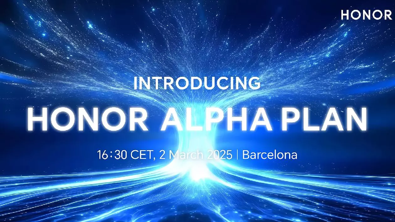 Imagine teaser despre „planul alpha” al Honor, înainte de MWC 2025 din Barcelona.