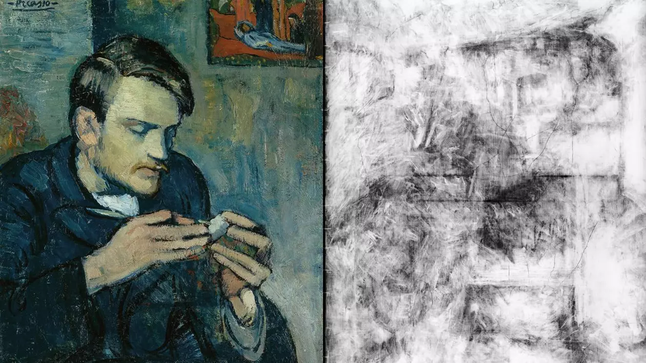 Imagine cu raze X a Portretului lui Mateu Fernández de Soto, Departamentul de Conservare, Institutul de Artă Courtauld, Londra