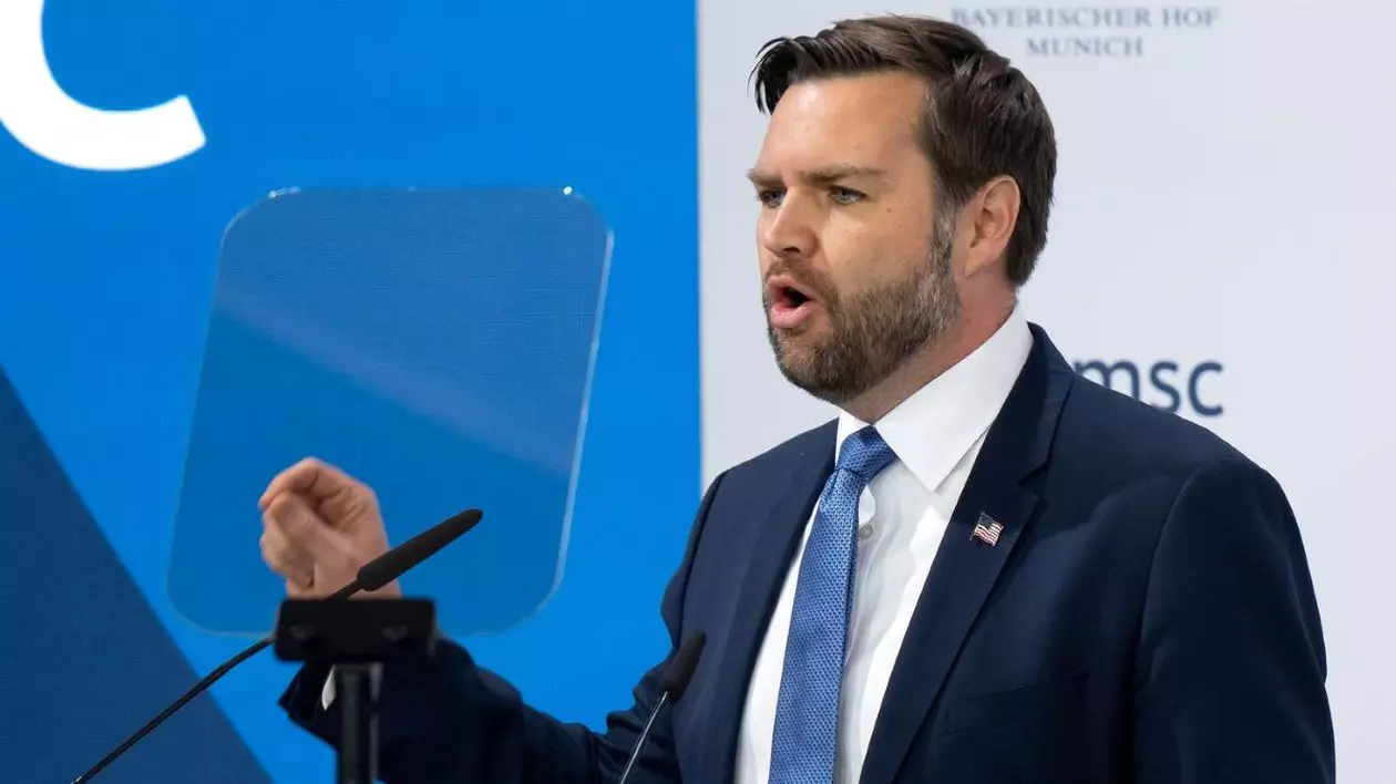 14 februarie 2025, Bavaria, München: JD Vance, vicepreședintele Statelor Unite ale Americii, vorbește la Conferința de securitate de la München