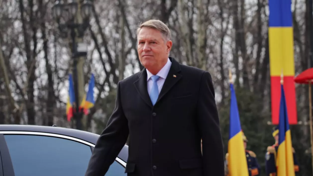 Klaus Iohannis la ceremonia de finalizare a mandatului său, din data de 12 februarie