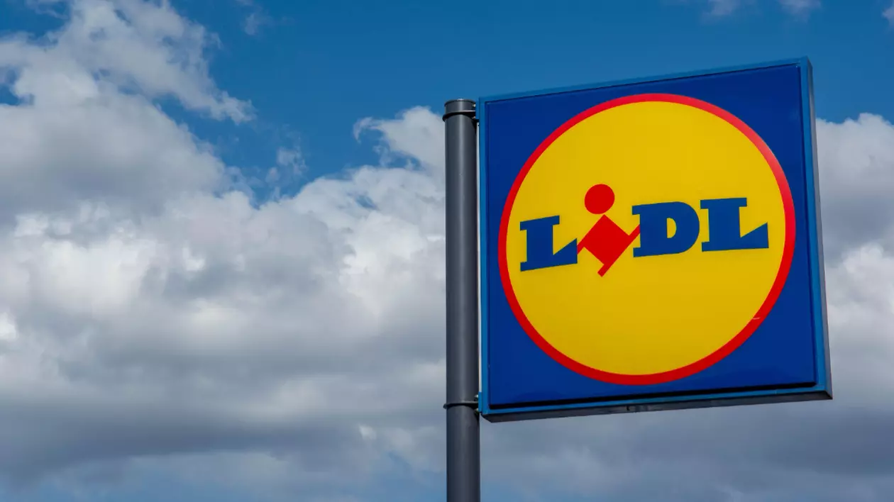 În imagine este ilustrat logo-ul Lidl