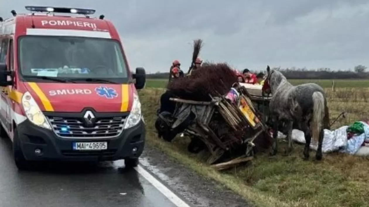 Accidentul, provocat de o clipă de neatenție. FOTO: Bihoreanul