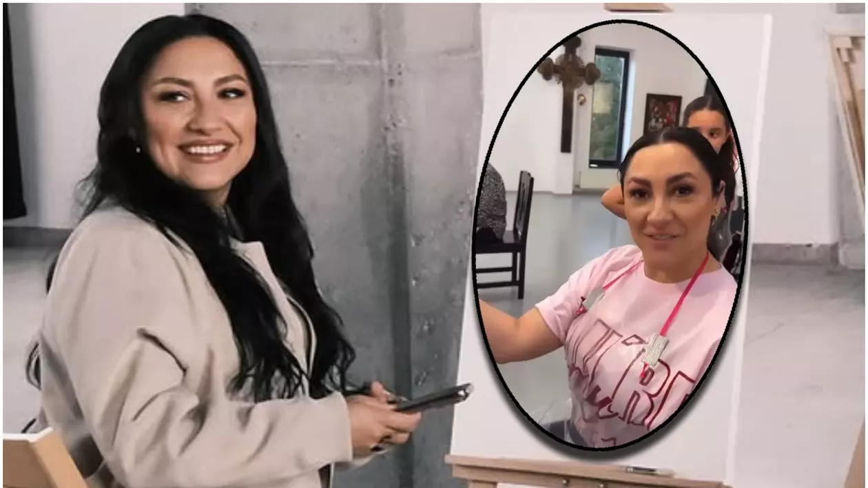 Andra a mers la atelierul de pictură alături de fiica ei, Eva, și de mama lui Cătălin Măruță