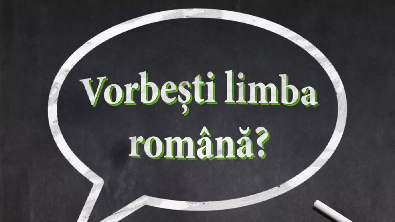 Cum se scrie corect: „înloc” sau „în loc” - Imagine cu o tablă pe care a fost desenată cu creta o bulă, în interiorul căreia scrie "Vorbeşti limba română?"