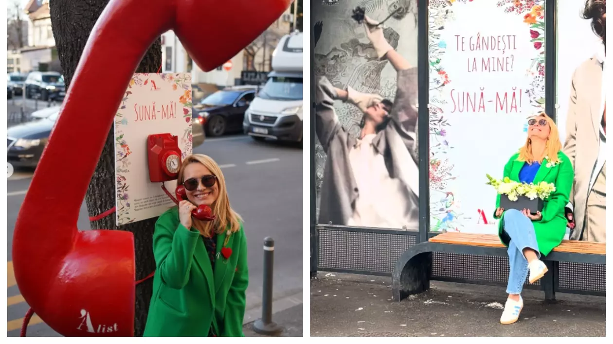Andreea Esca a împărțit flori de 8 Martie. Vedeta a ieșit în stradă alături de echipa ei