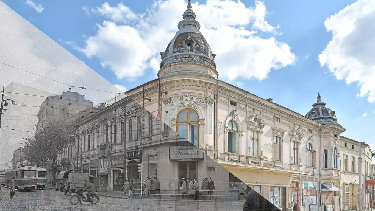 Casa negustorul Dimitrie Petrescu. Fotomontaj