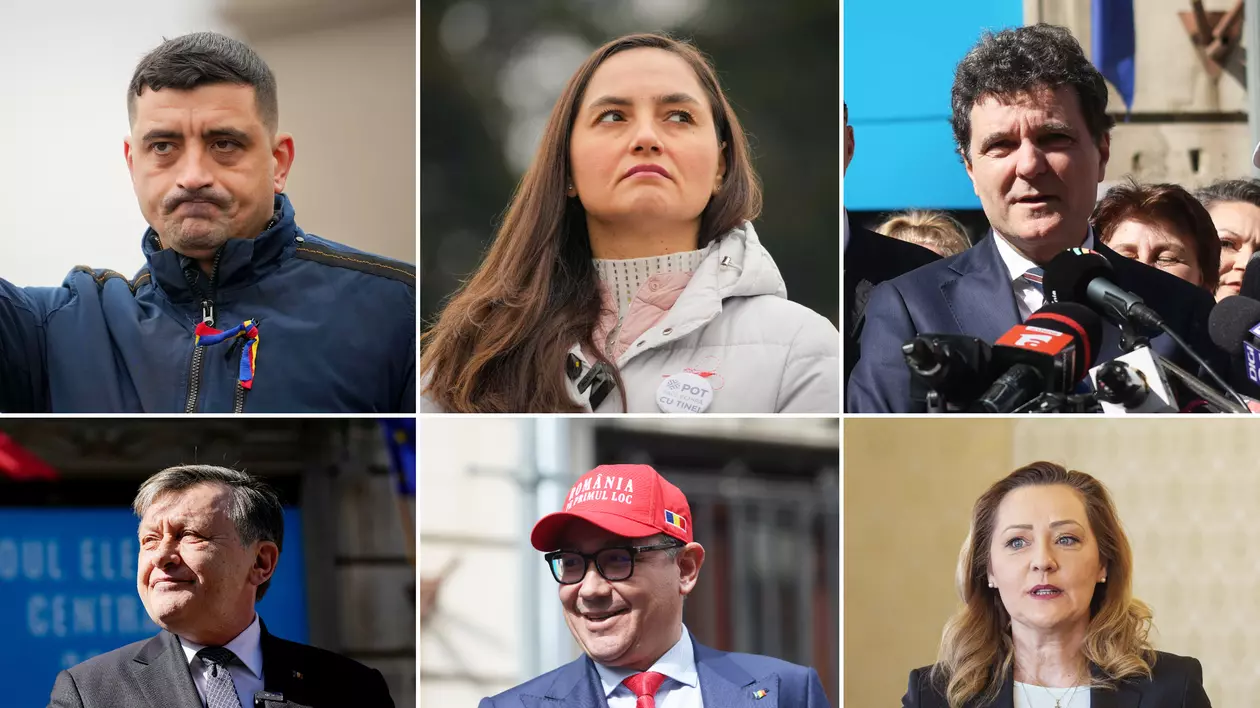 George Simion, Anamaria Gavrila, Nicusor Dan, Crin Antonescu, Victor Ponta, Elena Lasconi