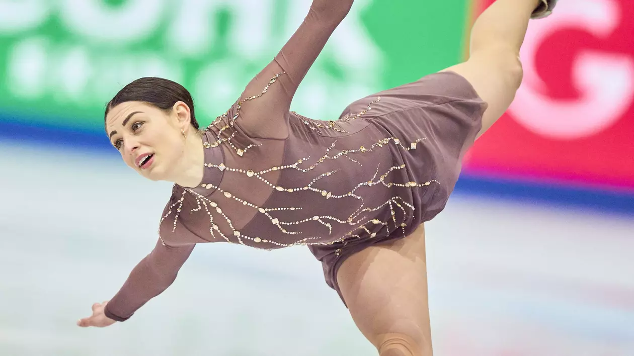 Julia Sauter, în timpul exercițiului din programul liber