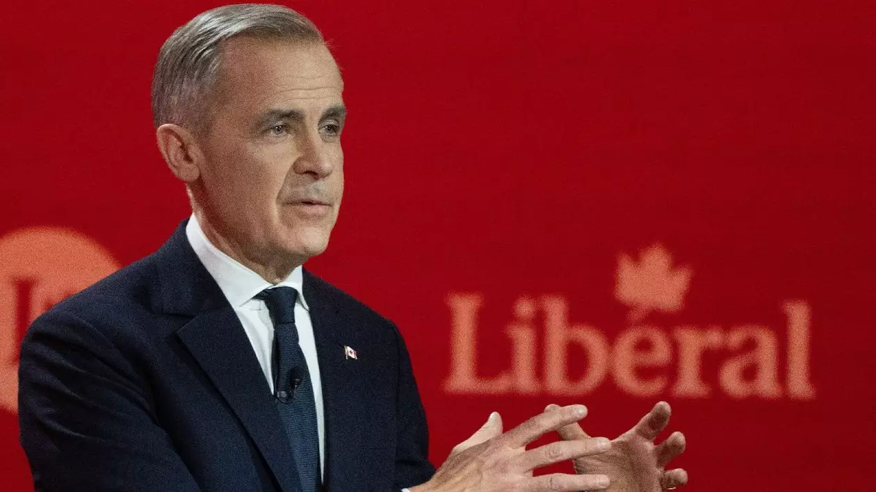 Candidatul la șefia Partidului Liberal din Canada, Mark Carney, vorbește în timpul dezbaterii în limba engleză a conducerii liberale din Montreal, marți, 25 februarie 2025.