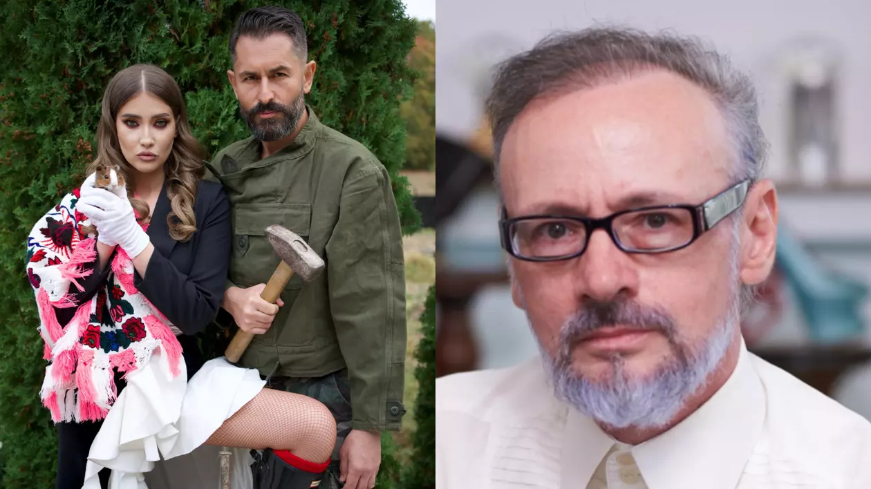 Mihai Albu în dreapta, Iulia Albu și Mike