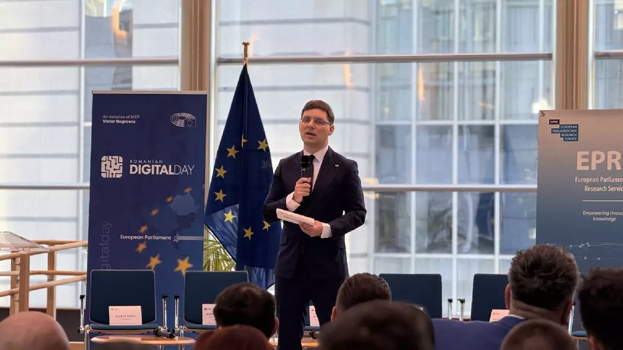 Europarlamentarul PSD Victor Negrescu, în cadrul evenimentului Romanian Digital Day care a avut loc la Bruxelles.