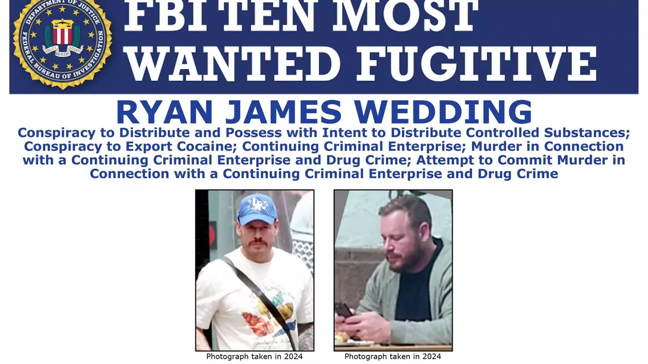 Anunțul FBI privind căutarea traficantului de droguri Ryan Wedding