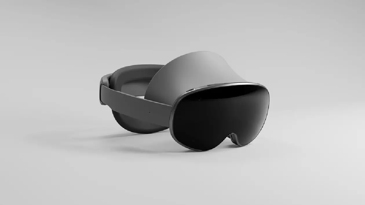 O pereche de ochelari gri cu realitate extinsă Samsung Project Moohan.