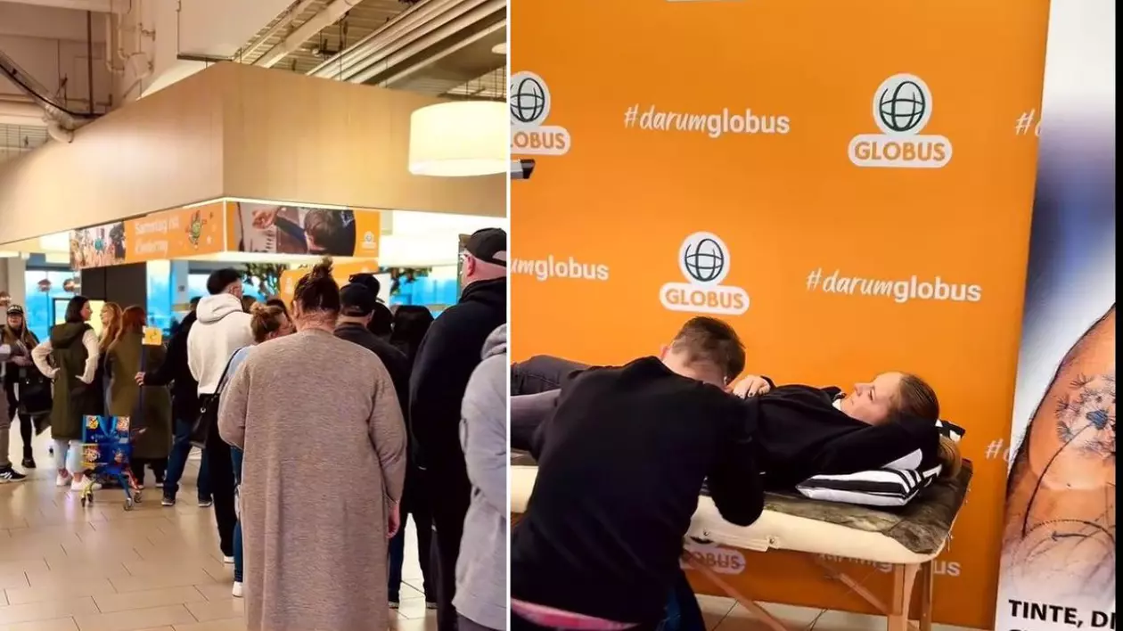 Coadă uriașă într-un supermarket în care clienții primeau gratis un tatuaj cu o friptură: „Dezgustător”