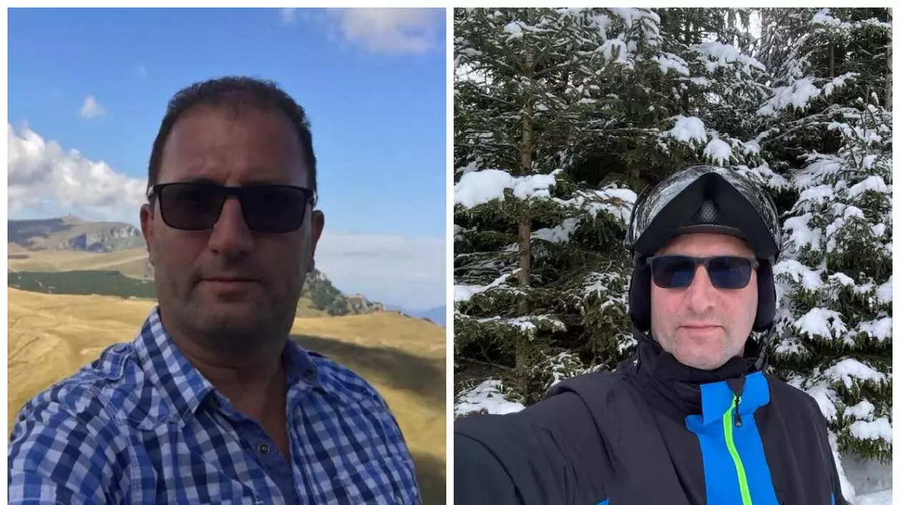 În prima imagine este ilustrat un bărbat în cămașă cu carouri și ochelari, iar în partea dreaptă este îmbrăcat în costum de schi