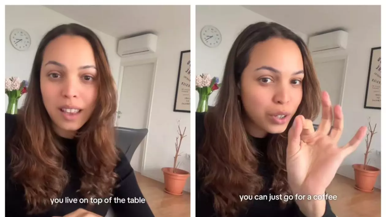 Mariana, o influenceriță din Brazilia, vorbind într-un clip pe tiktok despre gestul care a surprins-o la o țară din Balcani.