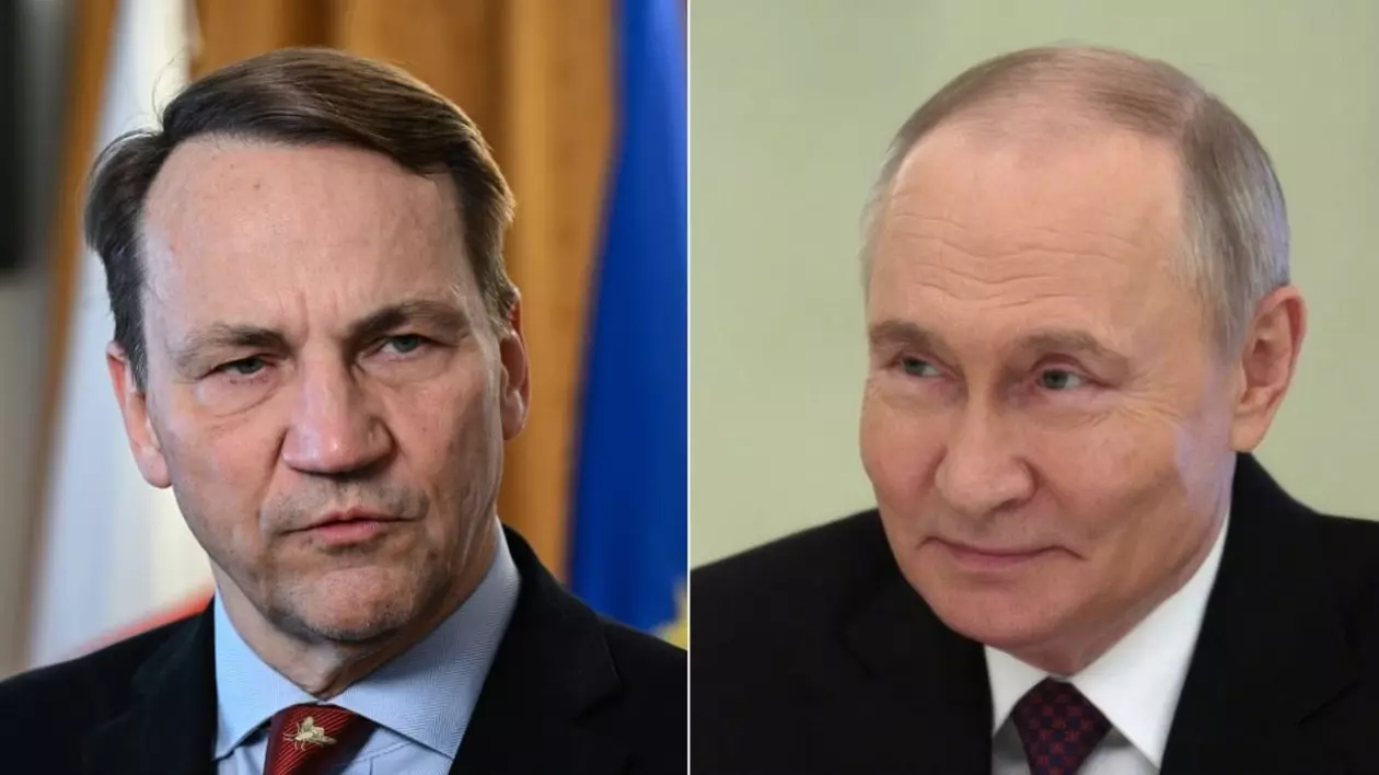 Colaj Radek Sikorski și Vladimir Putin