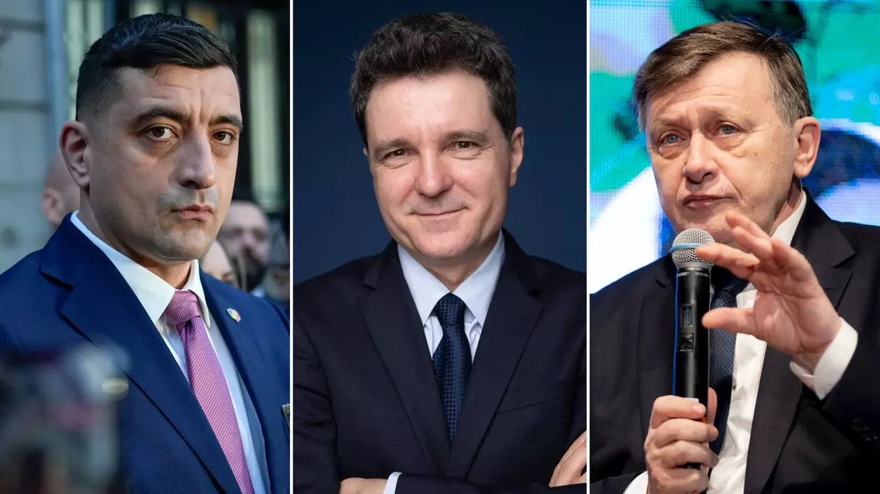 George Simion, Nicusor Dan, Crin Antonescu, foto hepta, facebook