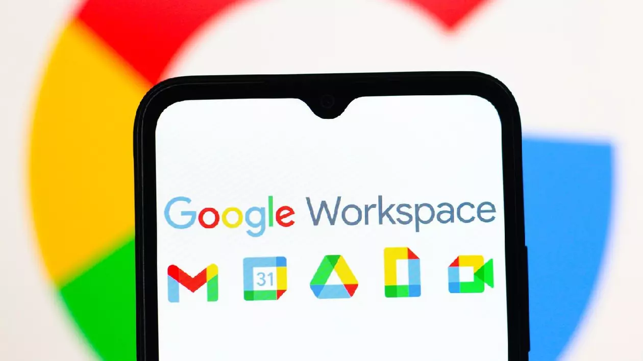 În această ilustrație foto, logo-ul Google Workspace este afișat pe ecranul unui smartphone.