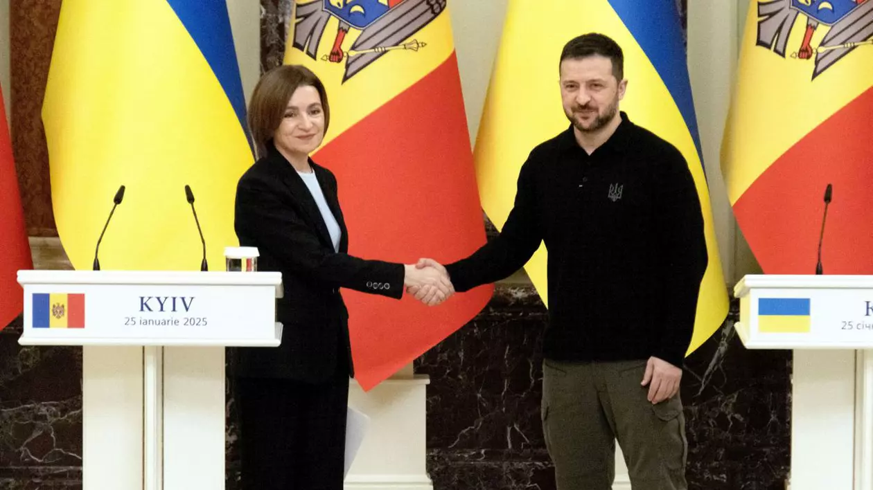 Președinta Republicii Moldova, Maia Sandu, alături de președintele ucrainean Volodimir Zelenski