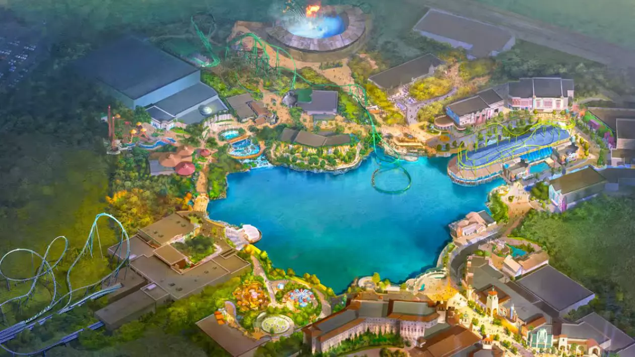 Machetă parc tematic Universal, care se va construi în apropierea Londei
