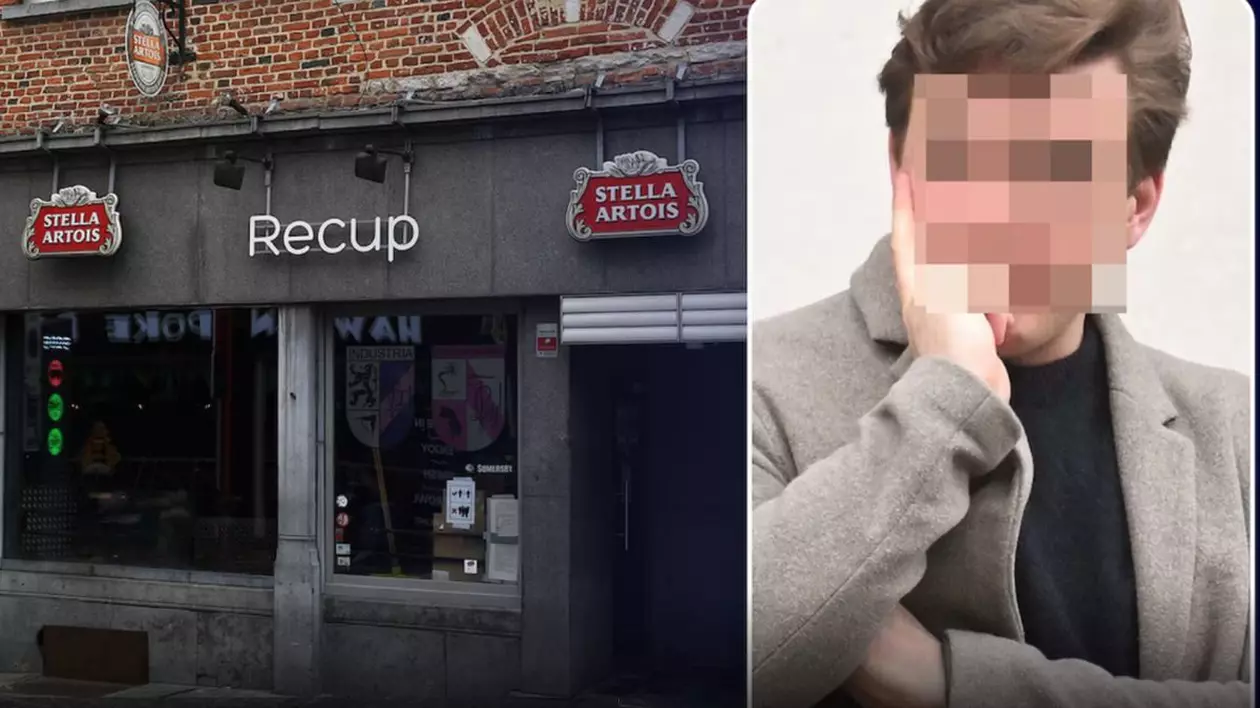 Un bar din Belgia și tânărul medic rezident acuzat de viol și scăpat de tribunal, cu fața blurată