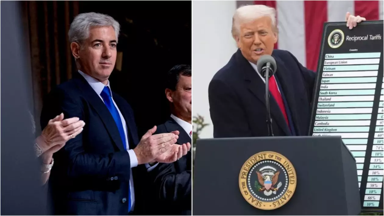 Miliardarul William Ackman (stânga) și Donald Trump (dreapta)