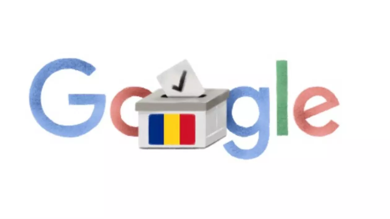 Alegerile prezidențiale în România, doodle special creat de Google. Turul 2 de scrutin, marcat printr-o imagine în „prima pagină”