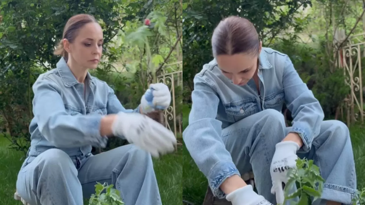 Andreea Marin, în ipostaze de nerecunoscut. În salopetă și cu mâinile în pământ, muncește în grădină