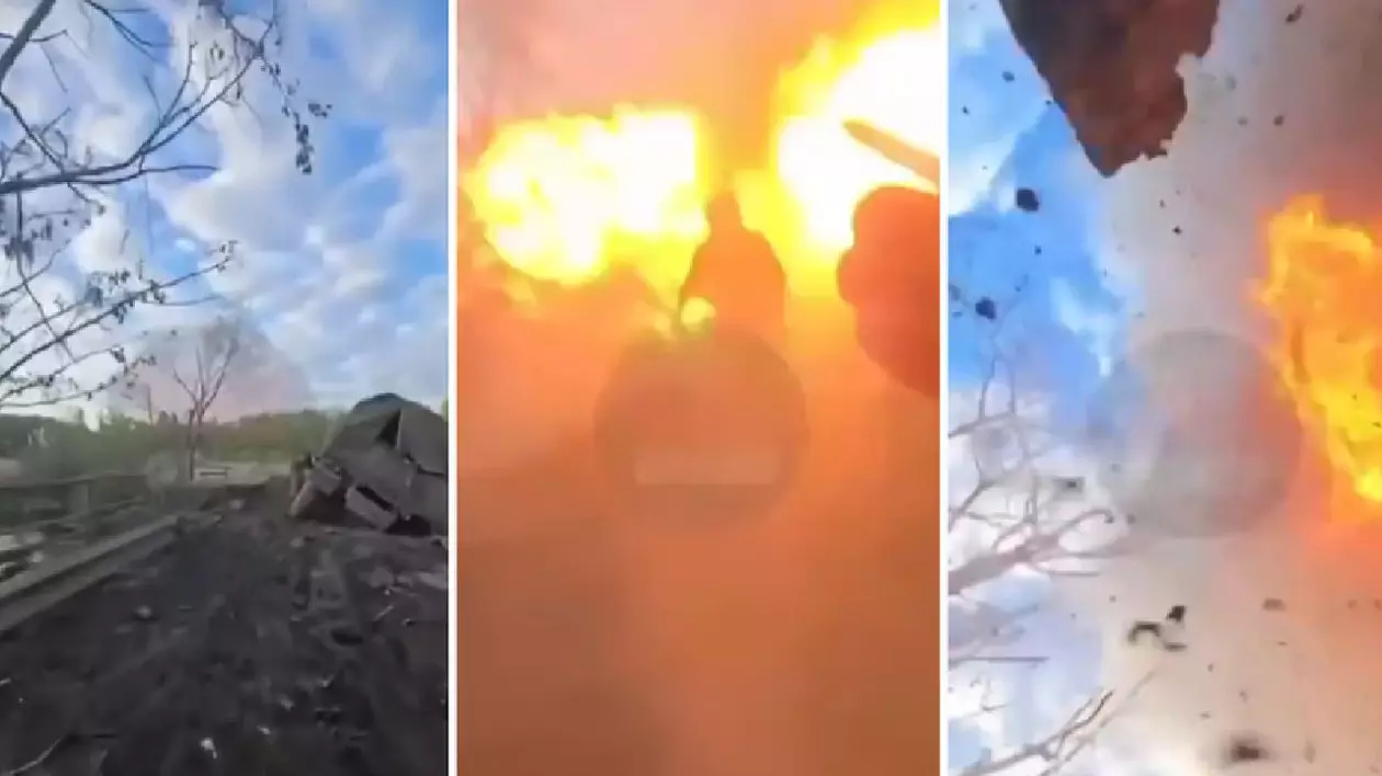 Momentul în care o rachetă ucraineană lovește trupele ruse, pe un pod din Kursk. Filmarea, recuperată de pe telefonul unui soldat al Kremlinului | VIDEO