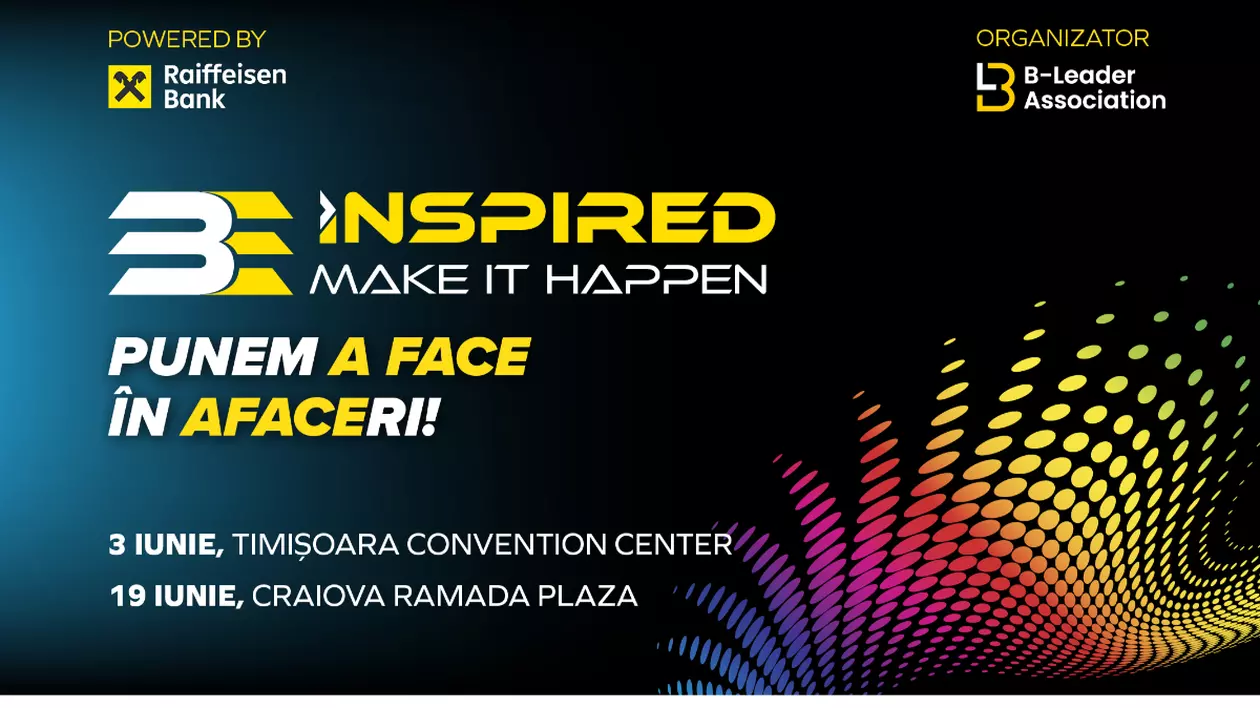 Be inspired. Make it happen. Punem A FACE in AFACEri. 3 Iunie, Timisoara Convention Center. 19 Iunie, Craiova Ramada Plaza