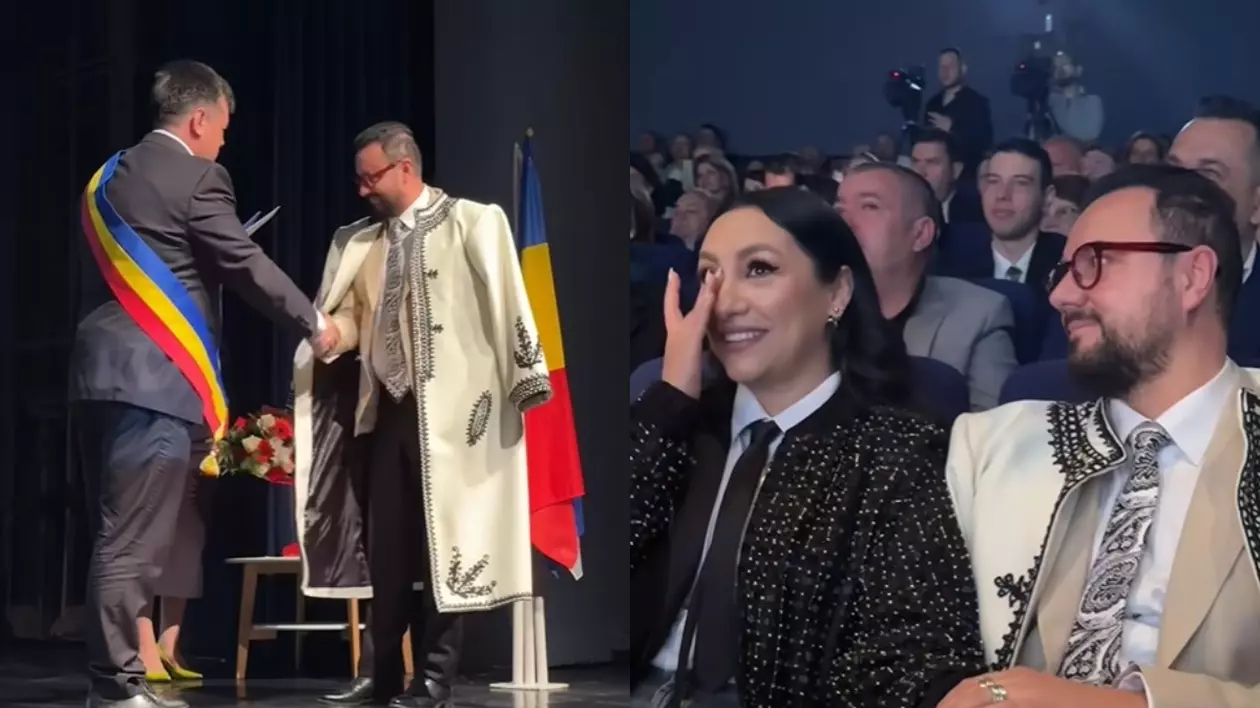 Cătălin Măruță, cetățean de onoare al orașului Târgu Jiu. Primarul l-a felicitat, iar Andra a plâns de emoție. „E locul unde am copilărit”
