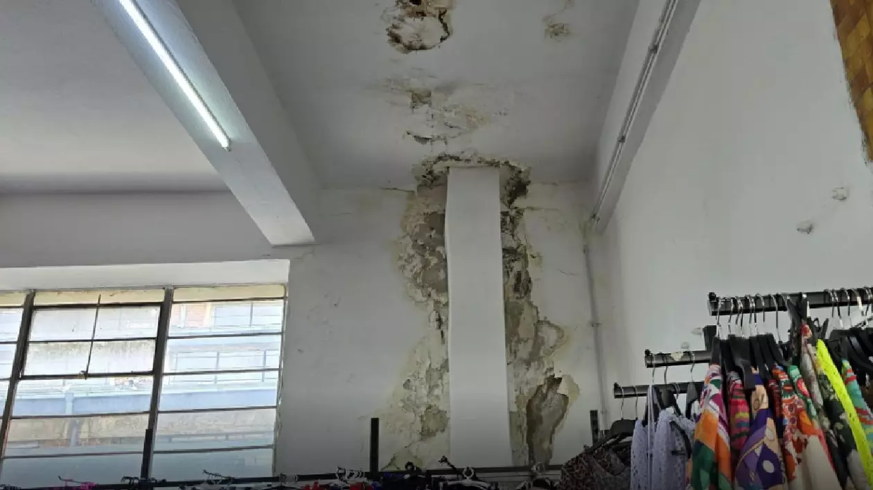 La Halele Centrale din Ploiești plouă prin tavan și cade tencuiala: „Monument istoric care se degradează” | VIDEO