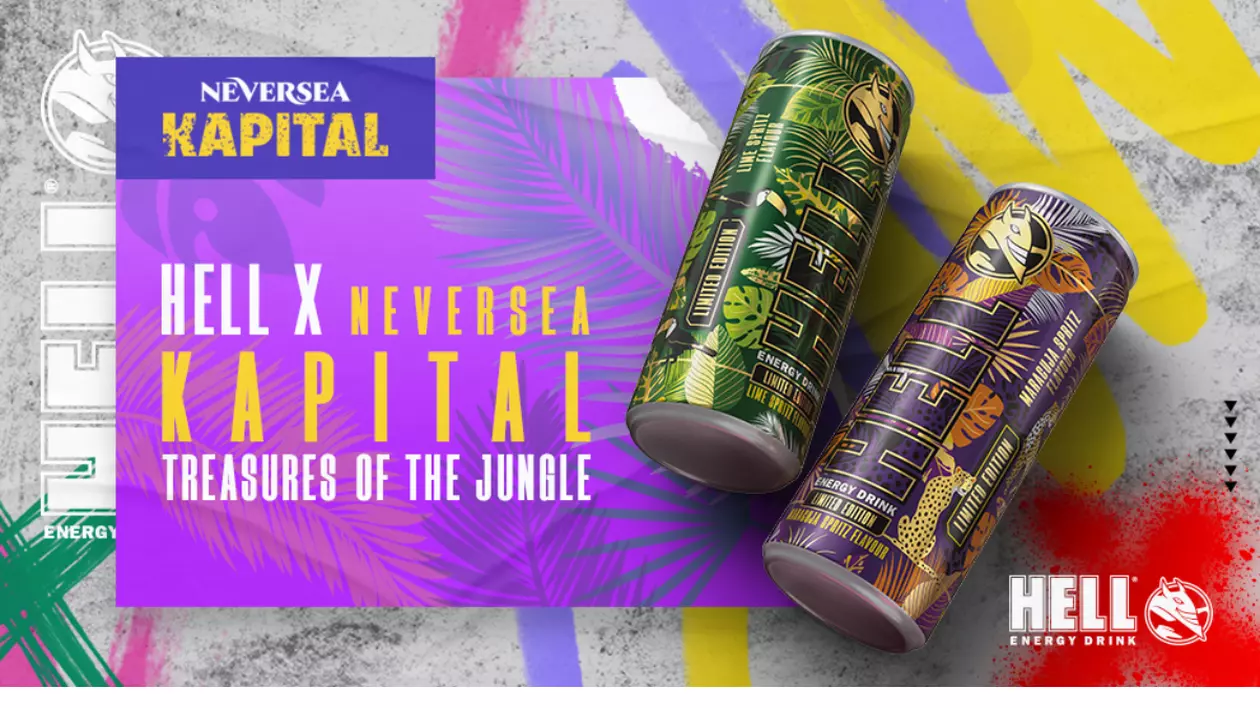 Neversea Kapital. Hell x Neversea Kapital Treasures of the jungle. Doze Hell Energy design jungla, limited edition